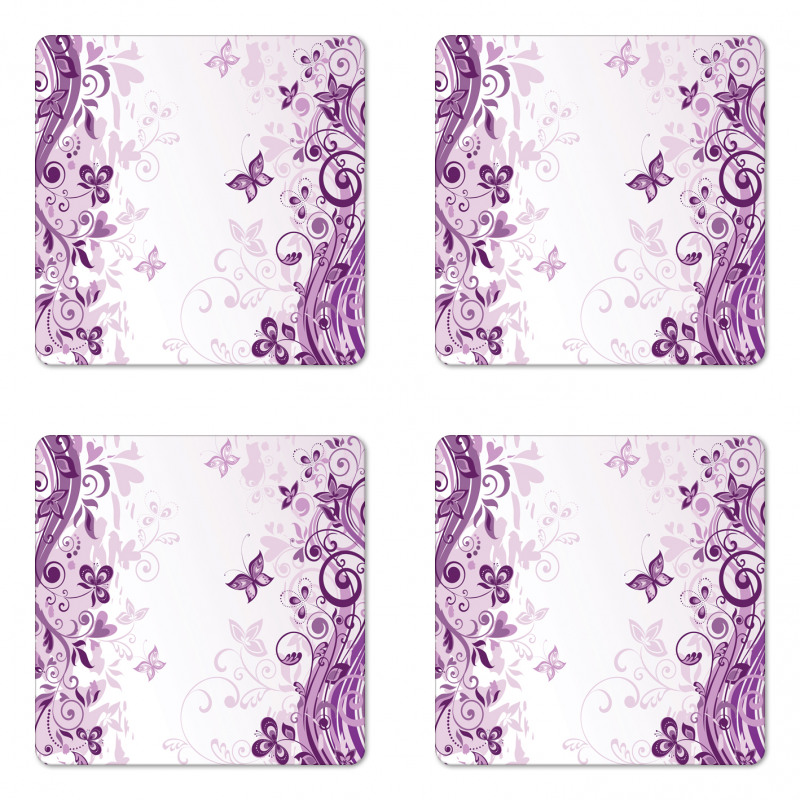 Swirling Flowers Wild Coaster Set Of Four