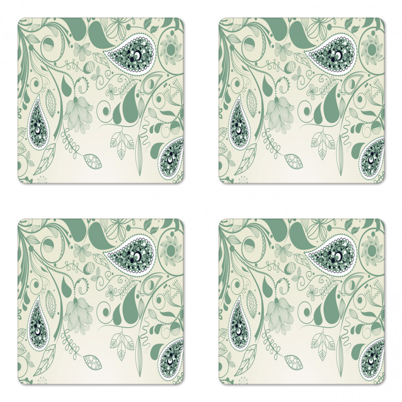 Floral Vintage Patterns Coaster Set Of Four