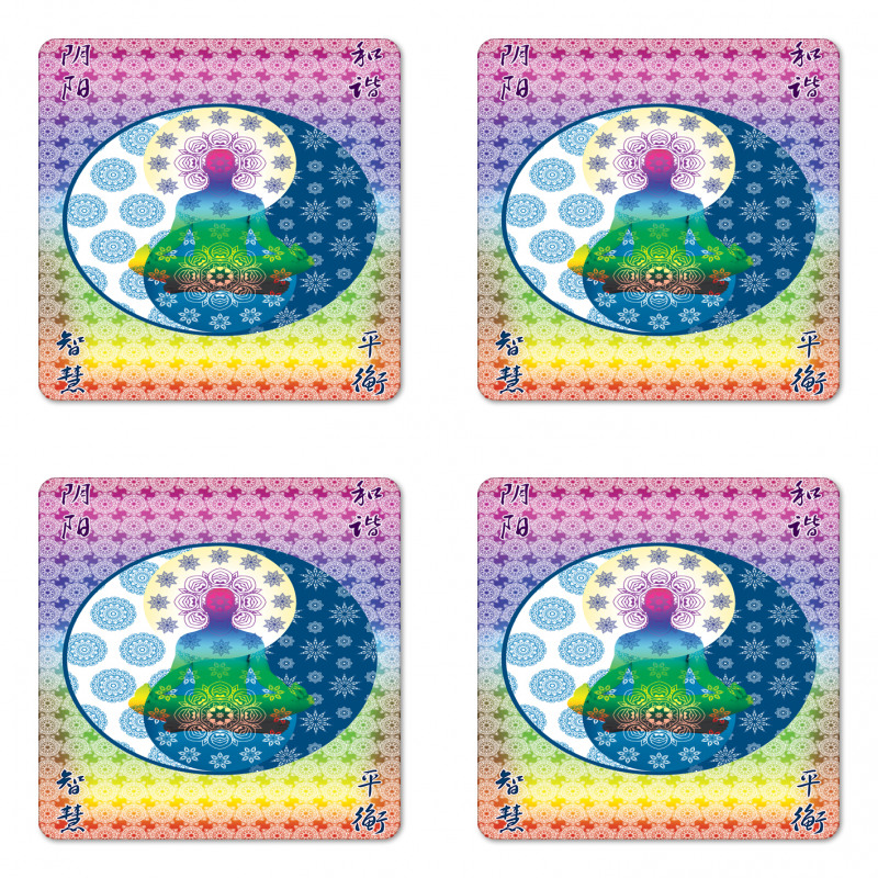 Meditation Theme Zen Art Coaster Set Of Four