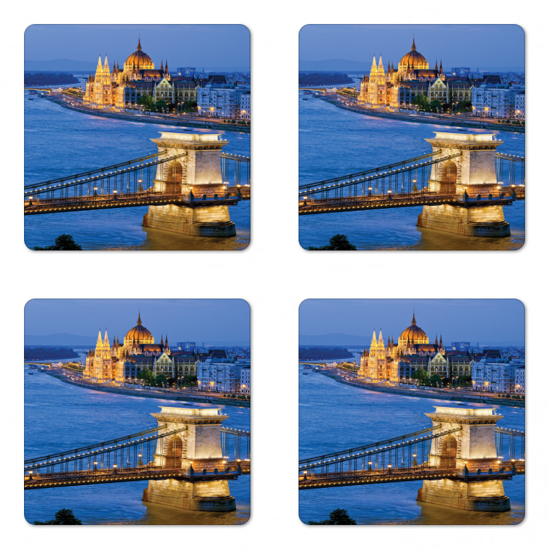 River of Budapest Bridge Coaster Set Of Four