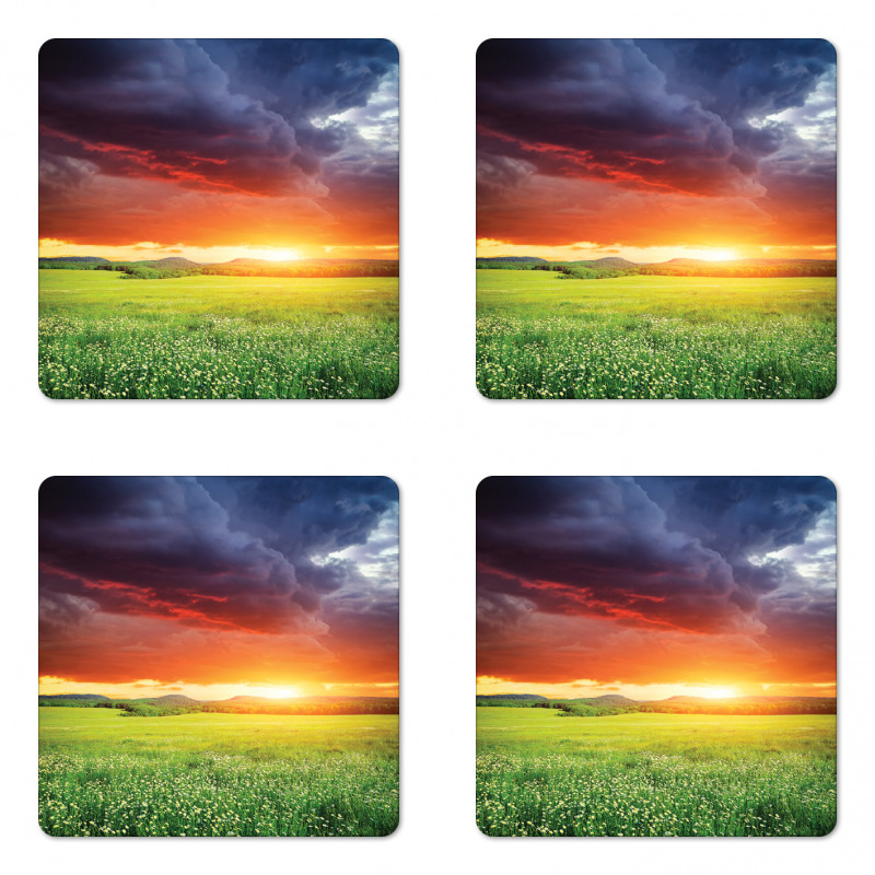 Sunset Modern View Coaster Set Of Four