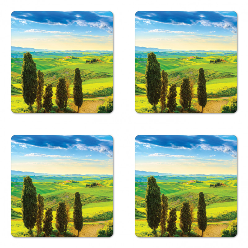 Rural Sunset in Italy Coaster Set Of Four