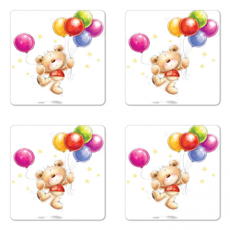Teddy Bear with Baloon Coaster Set Of Four