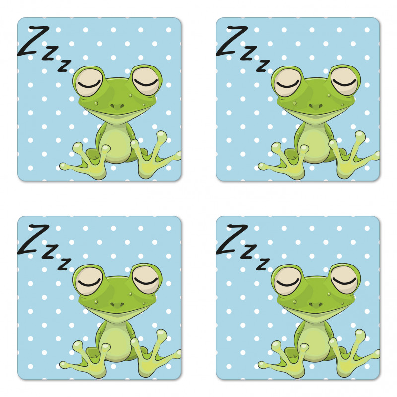 Frog Prince Polka Dots Coaster Set Of Four