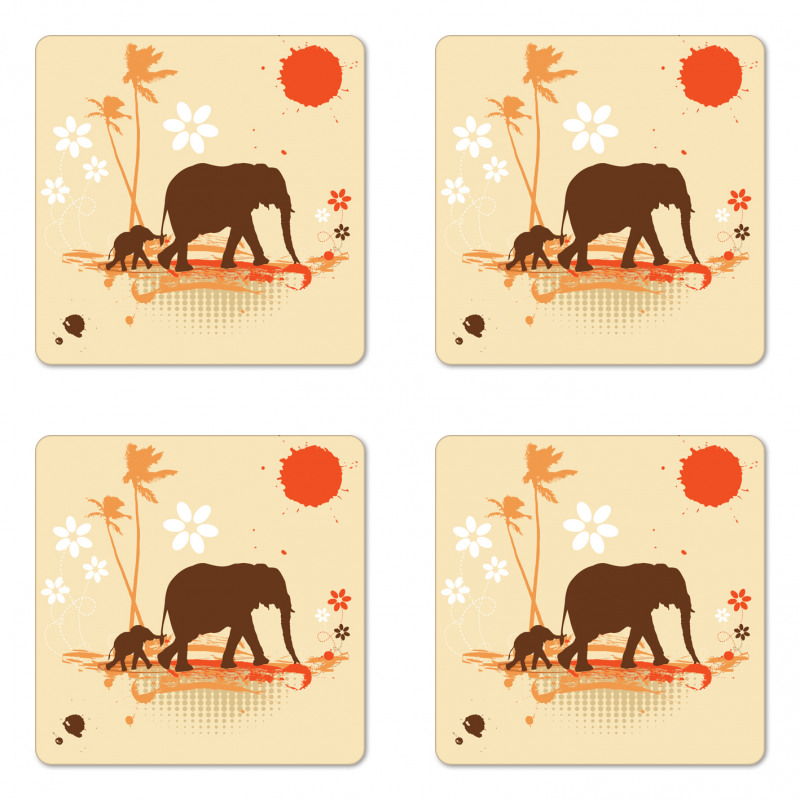 Safari Tropical Lands Coaster Set Of Four