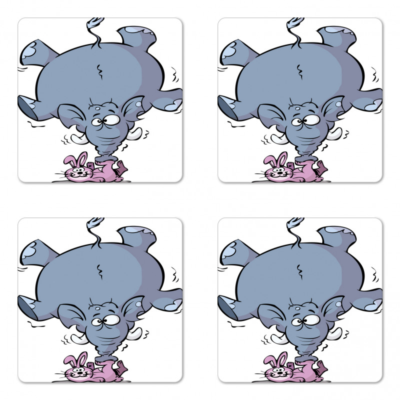 Rabbit Mascot Animal Coaster Set Of Four