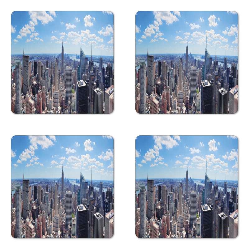 Skyscrapers Aerial View Coaster Set Of Four