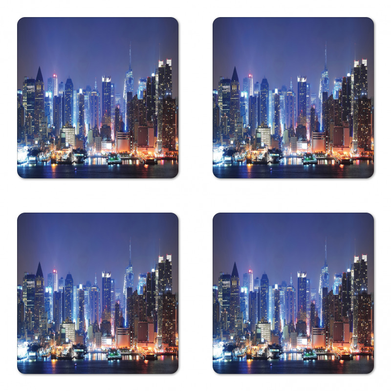 River and Skyline Photo Coaster Set Of Four