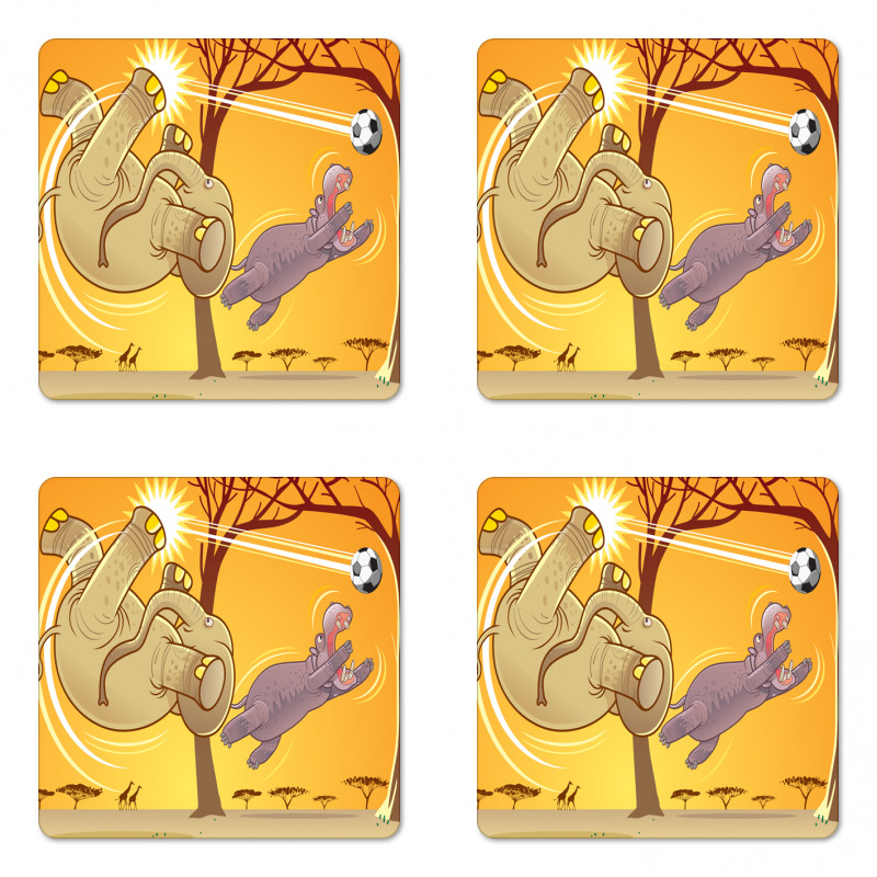 Elephant and Hippo Ball Coaster Set Of Four