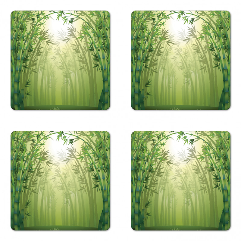 Bamboo Trees in Forest Coaster Set Of Four