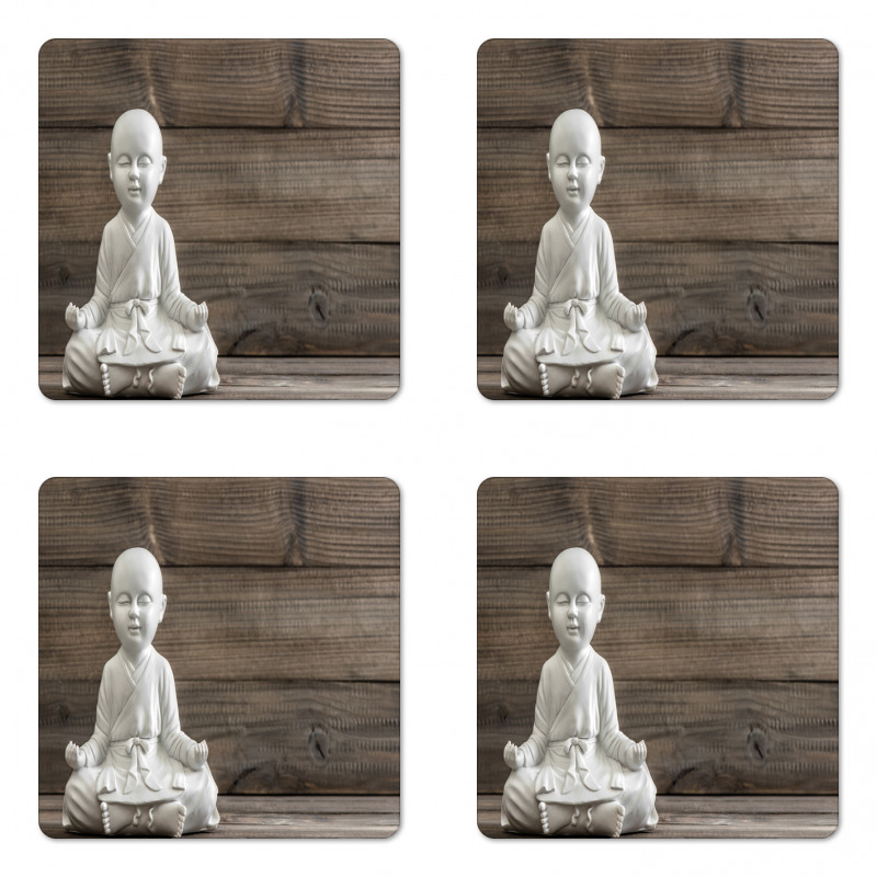 Meditating Asian Baby Coaster Set Of Four