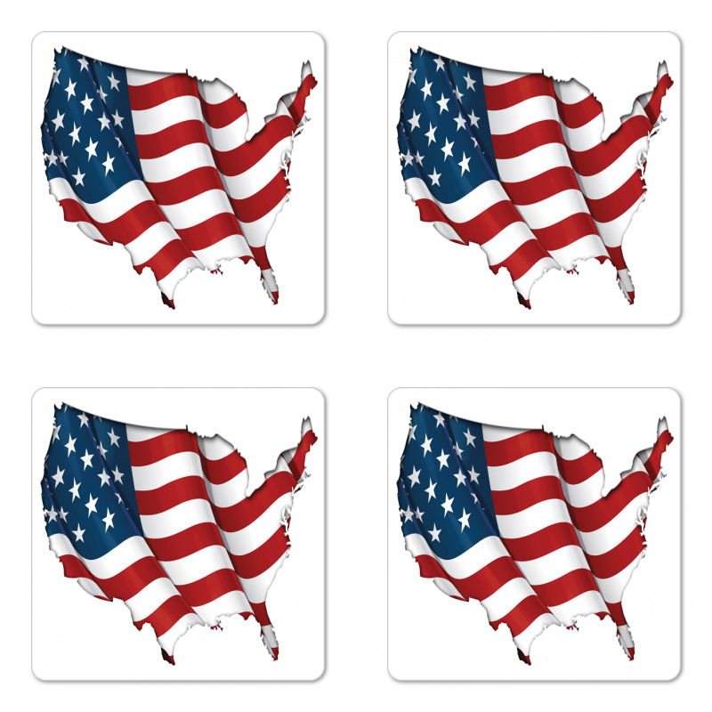 United States Flag Coaster Set Of Four