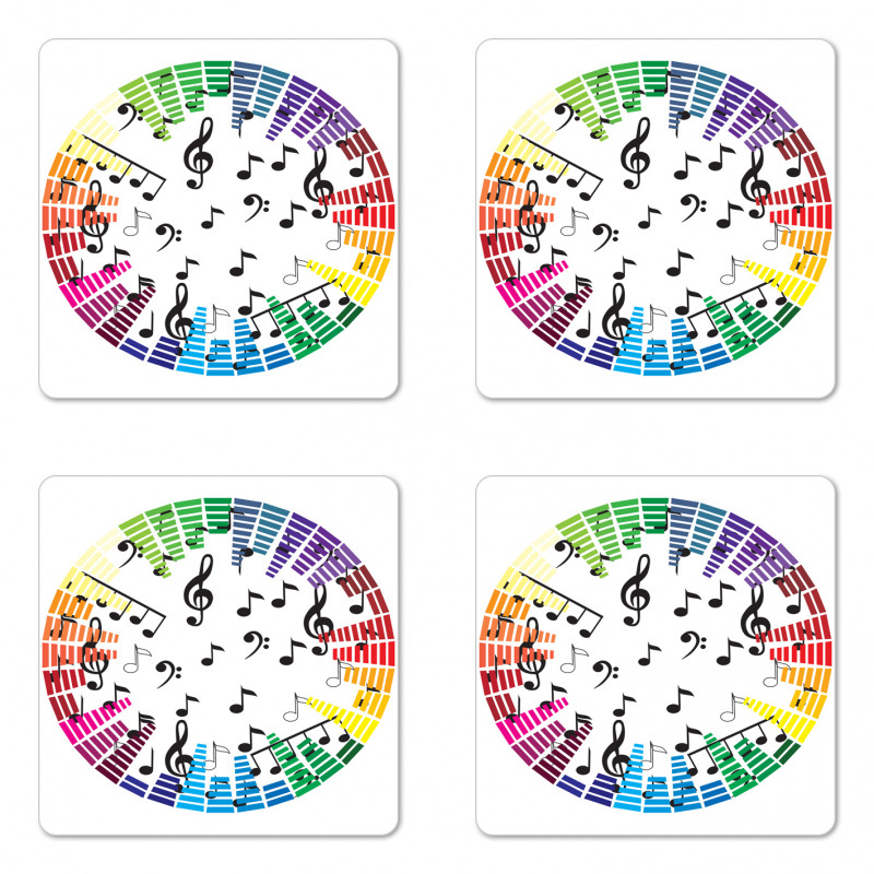 Colorful Round Layout Coaster Set Of Four