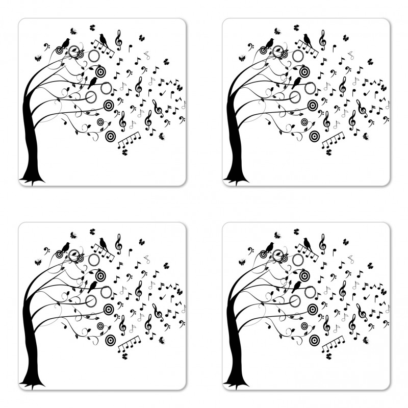 Flowing Motifs Birds Coaster Set Of Four