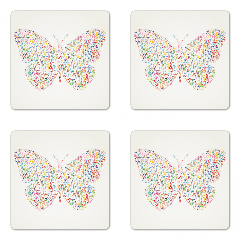 Butterfly with Notes Coaster Set Of Four