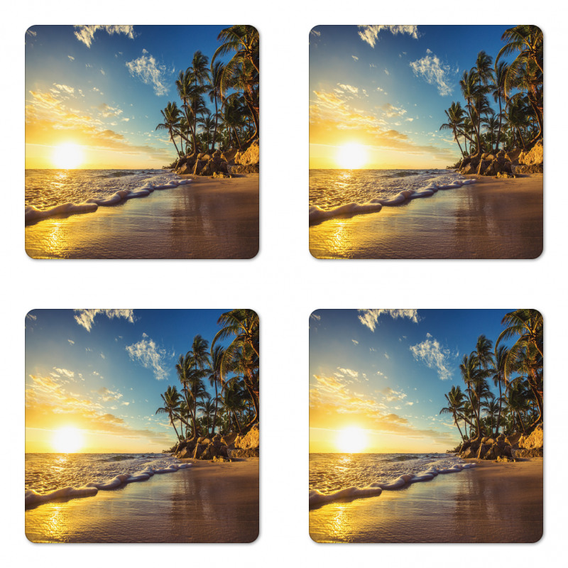 Exotic Beach Sunset Coaster Set Of Four