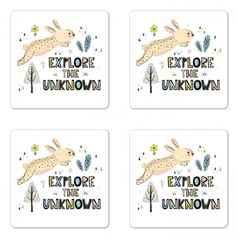 Hopping Bunny Botany Coaster Set Of Four