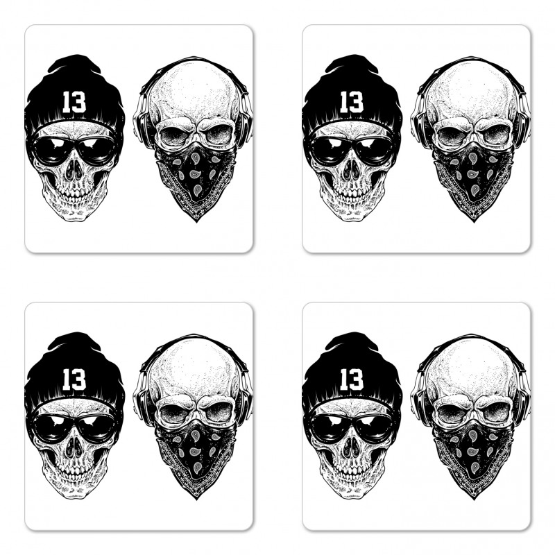 Funny Skull Band Coaster Set Of Four