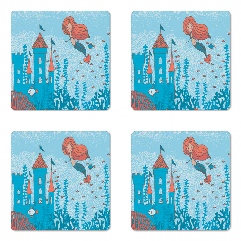 Cartoon Castle Corals Coaster Set Of Four