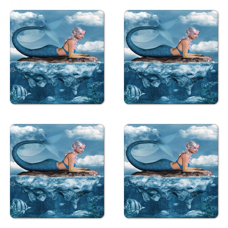 Mythical Sea Graphic Coaster Set Of Four