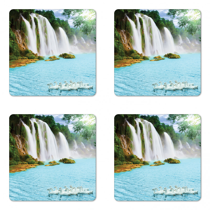 Lake and Swans Nature Coaster Set Of Four