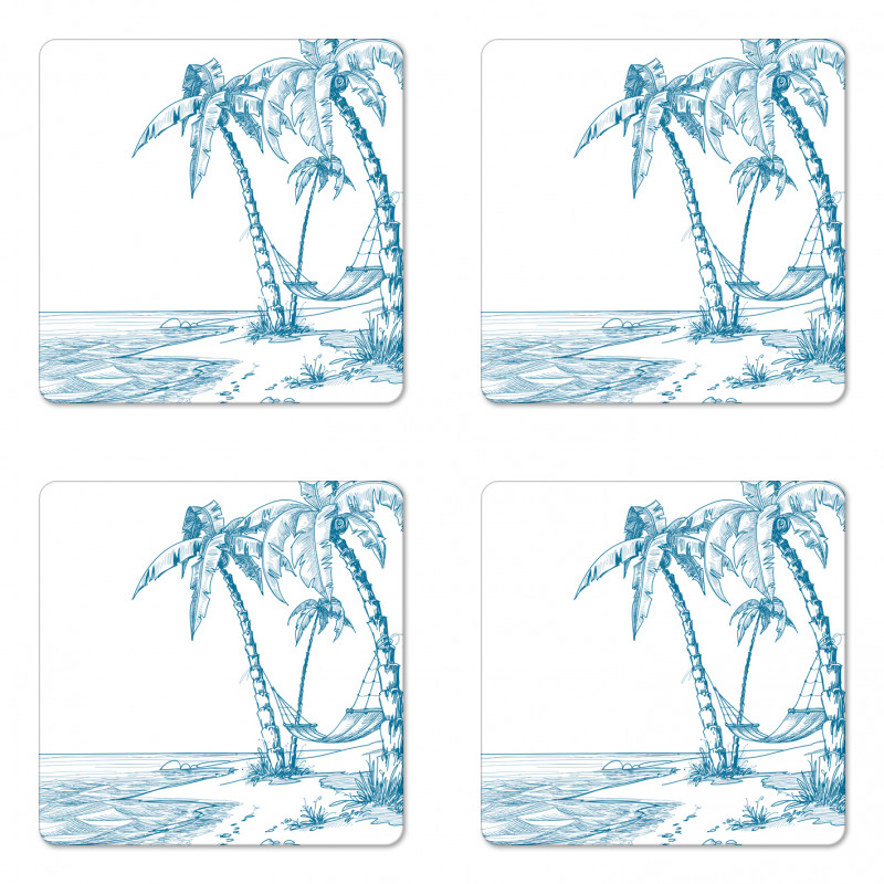 Palm Trees at Beach Coaster Set Of Four
