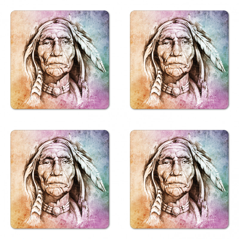 Chief Portrait Coaster Set Of Four