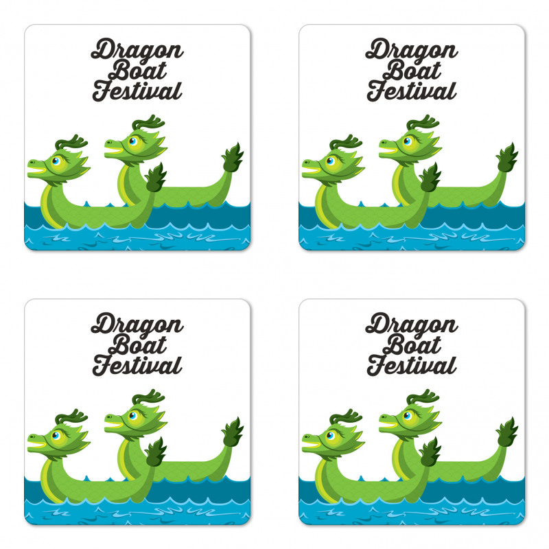 Dragon Boat Festival Theme Coaster Set Of Four