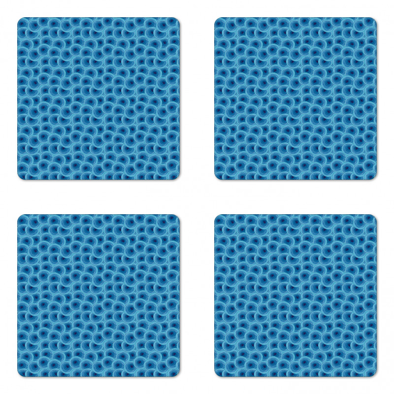 Retro Style Aquatic Tones Coaster Set Of Four