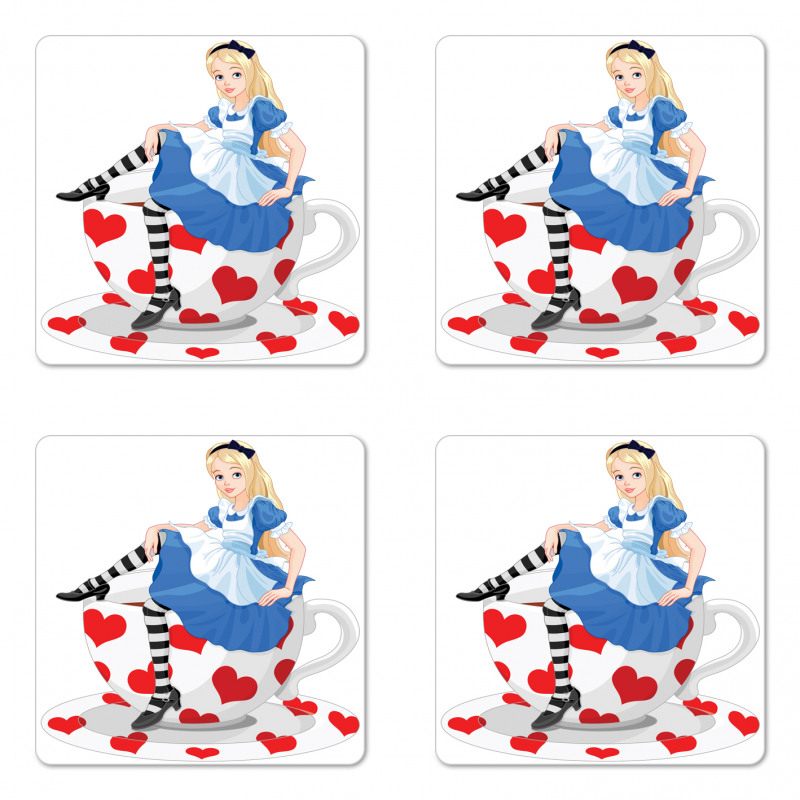 Alice with Cup Coaster Set Of Four