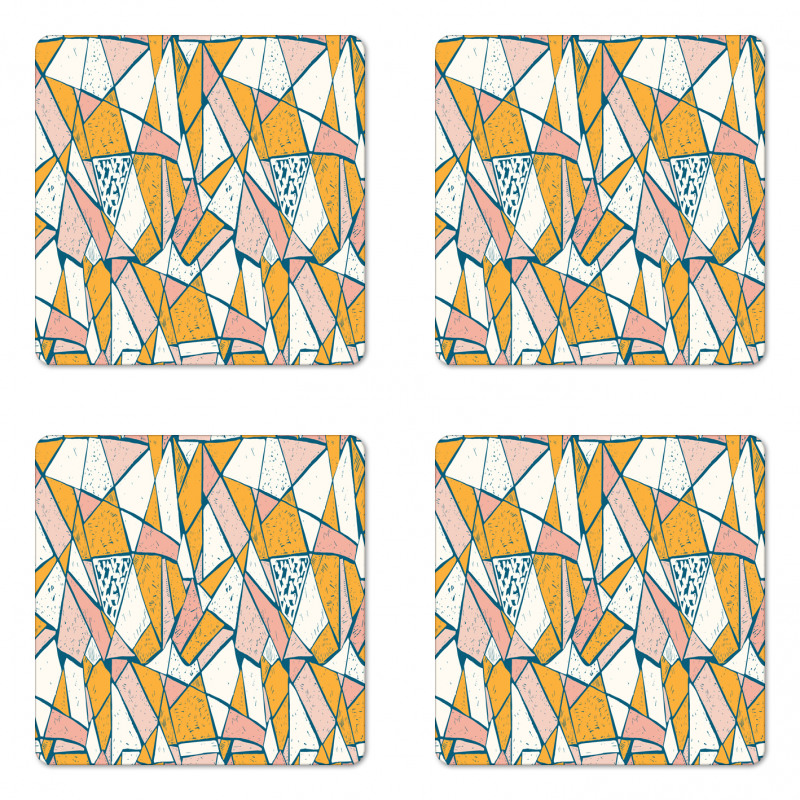 Broken Tile Look Pattern Coaster Set Of Four