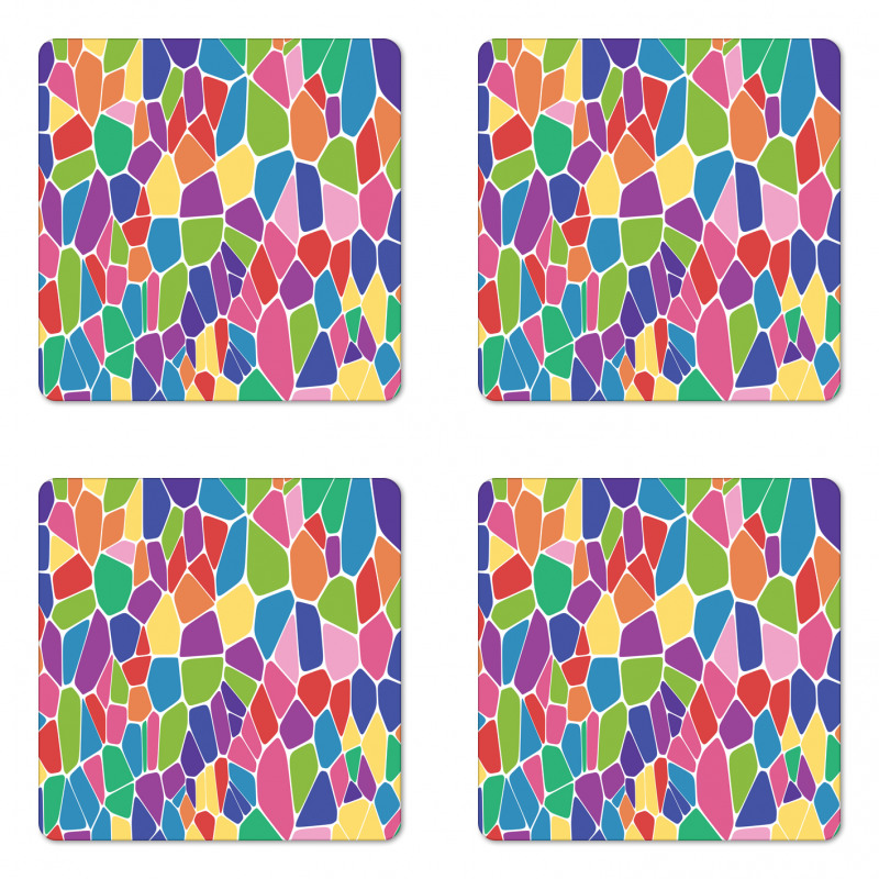 Irregular Colorful Cells Coaster Set Of Four