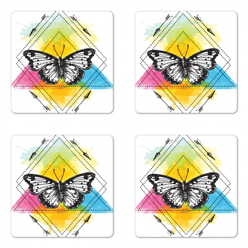 Geometric Butterfly Form Coaster Set Of Four