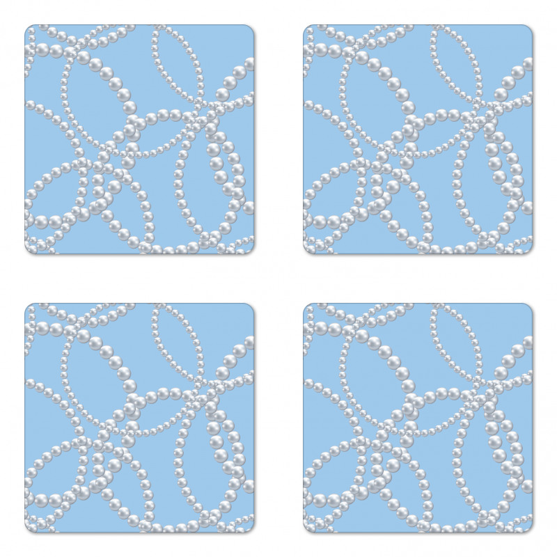 Pearl Necklace Bracelet Coaster Set Of Four