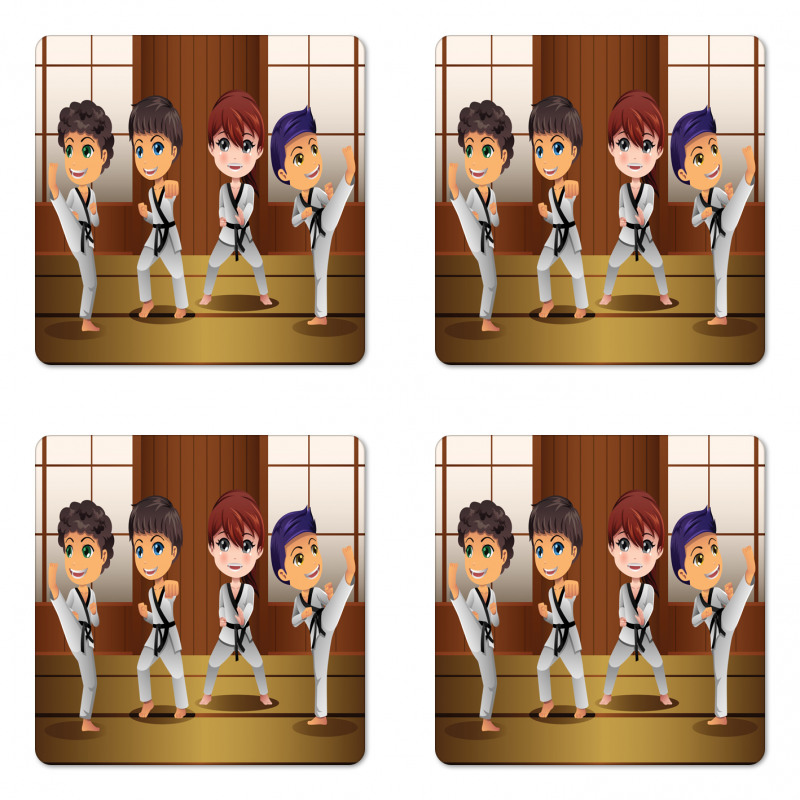 Children Martial Arts Dojo Coaster Set Of Four