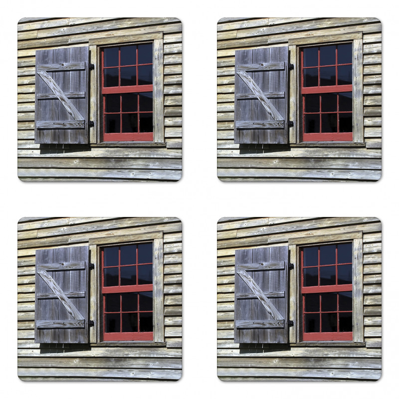 Village Cottage Shutter Coaster Set Of Four