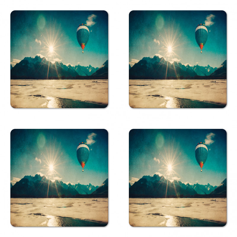 Balloon and Rising Sun Coaster Set Of Four