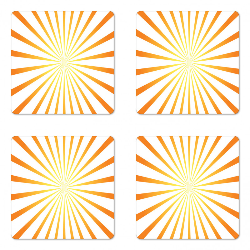 Sunrays in Tangerine Tones Coaster Set Of Four