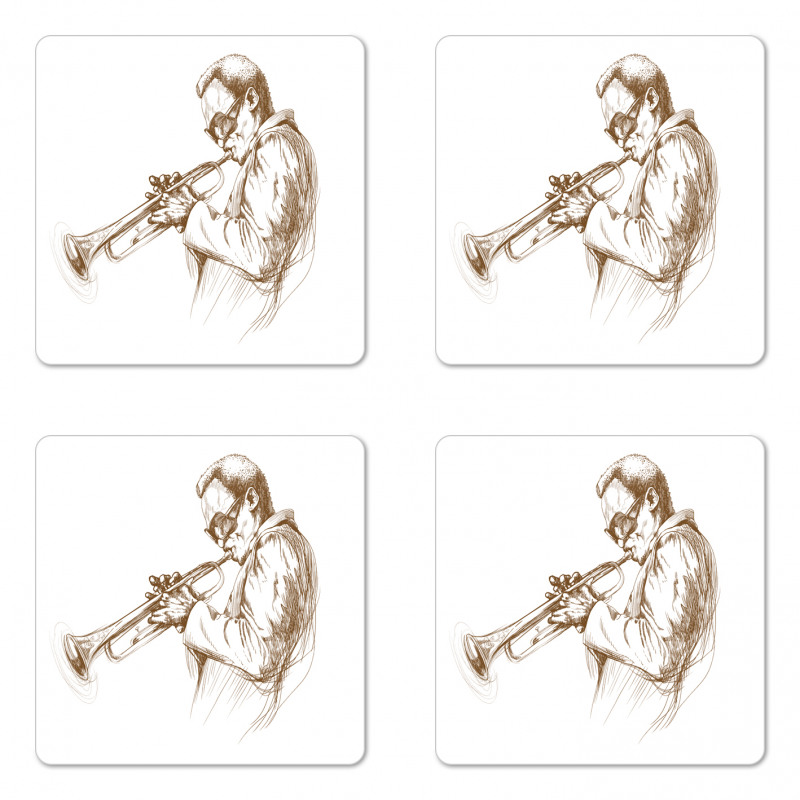 Sketchy Solo Jazz Band Coaster Set Of Four