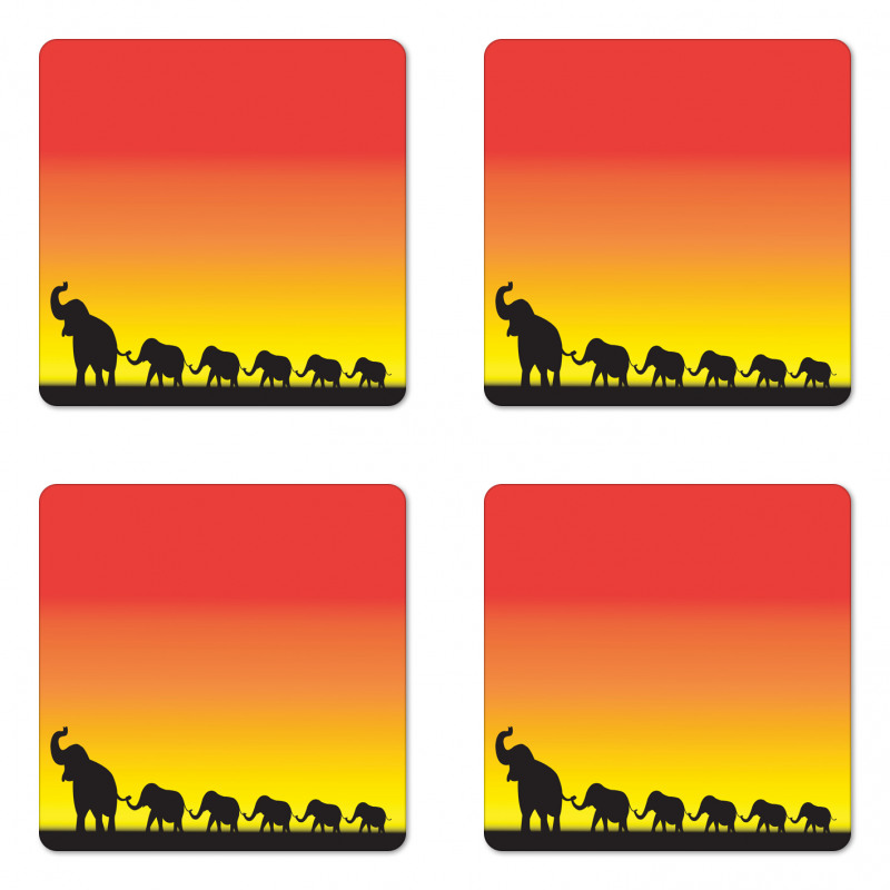 Ombre Sky Mammals Coaster Set Of Four