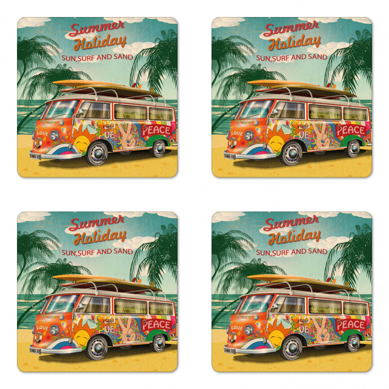 Summer Holiday Beach Coaster Set Of Four