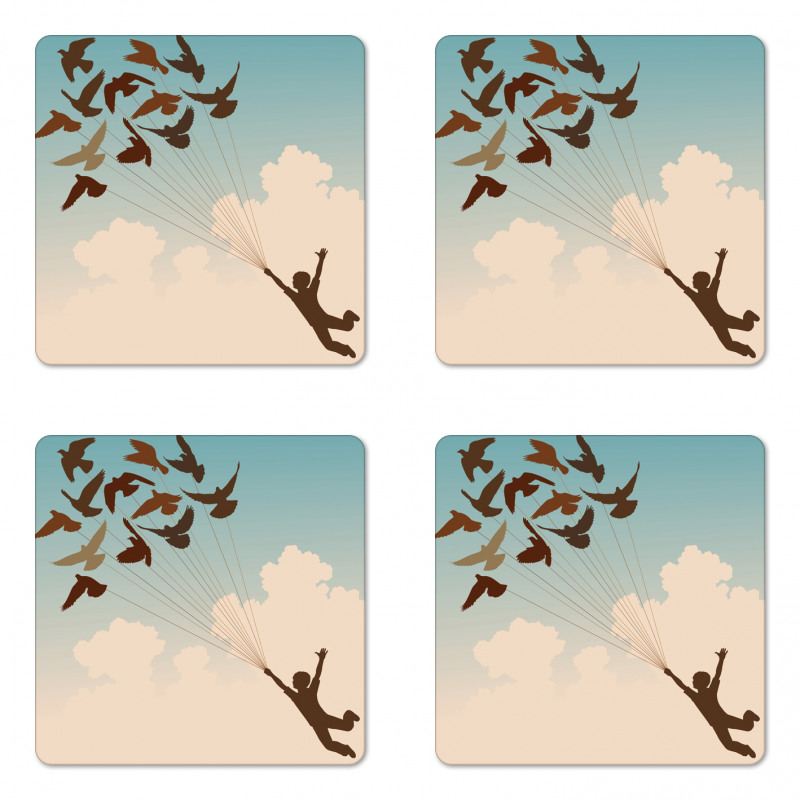 Flying Pigeons Birds Coaster Set Of Four