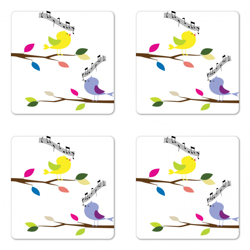 Colorful Mascots Singing Coaster Set Of Four