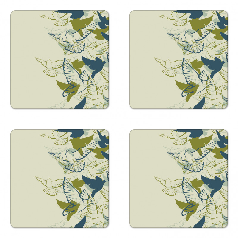 Flock of Flying Pigeons Coaster Set Of Four