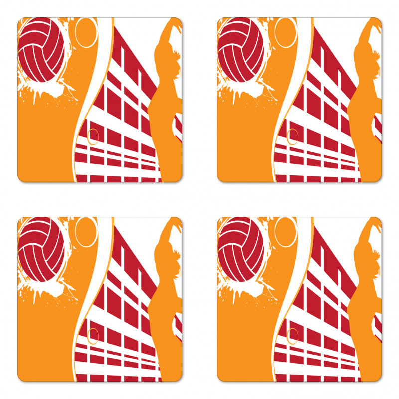 Summer Tones Lady Player Coaster Set Of Four