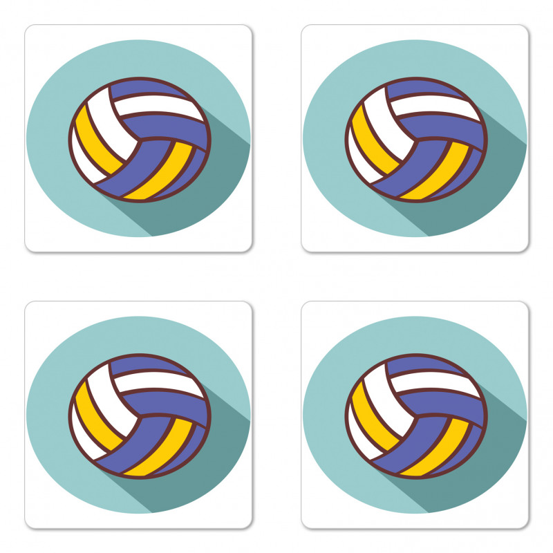 Round Graphic Logo Style Coaster Set Of Four