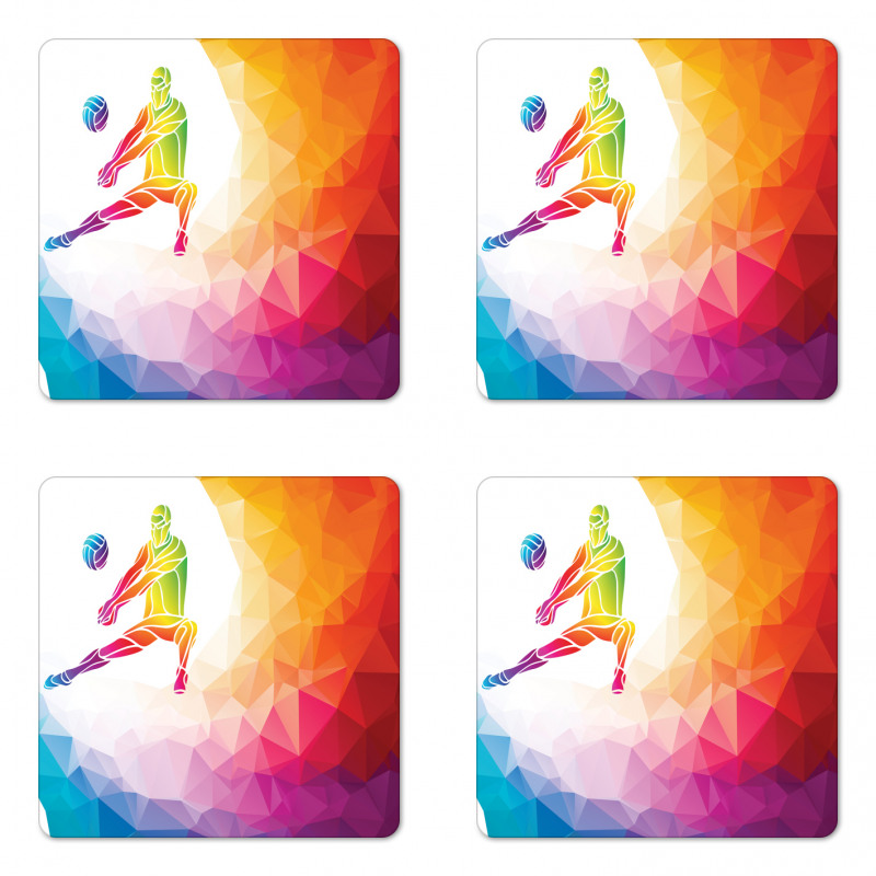 Polygonal Geometric Man Coaster Set Of Four