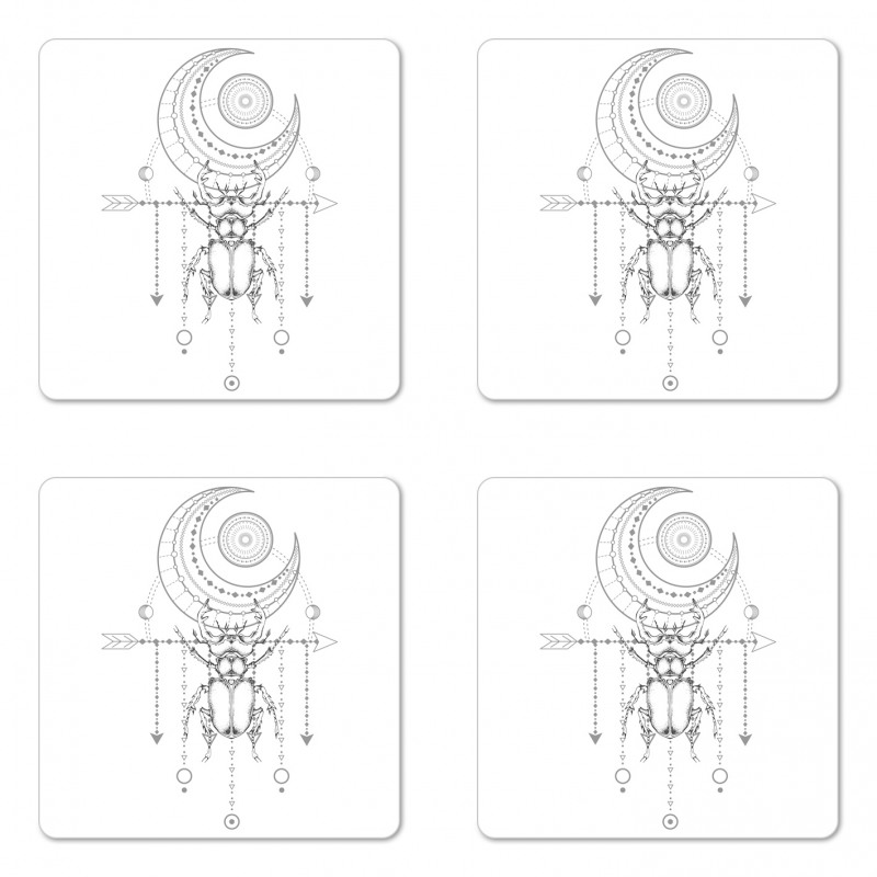 Beetle Art Coaster Set Of Four