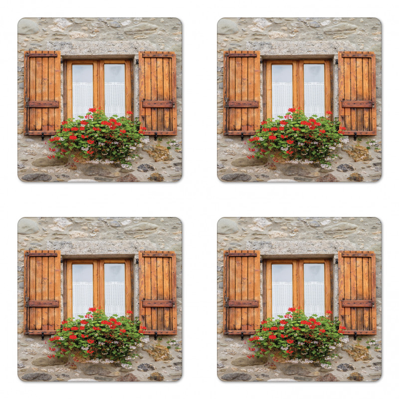 Stone House with Window Coaster Set Of Four