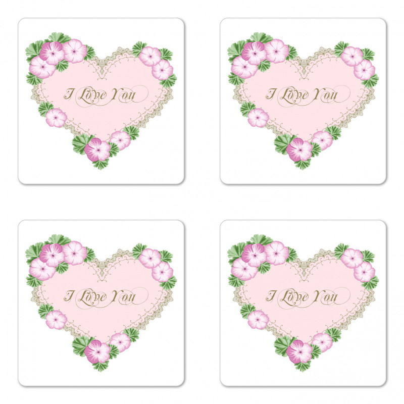 Heart Shaped Vintage Art Coaster Set Of Four